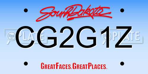 CG2G1Z South Dakota License Plate