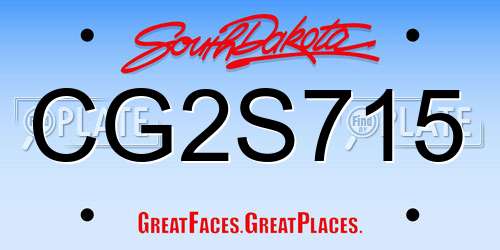 CG2S715 South Dakota License Plate