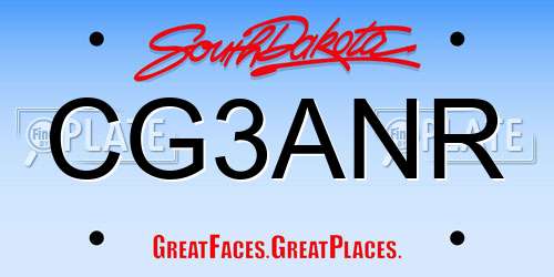 CG3ANR South Dakota License Plate