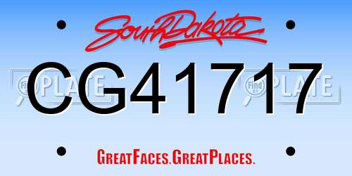 CG41717 South Dakota License Plate