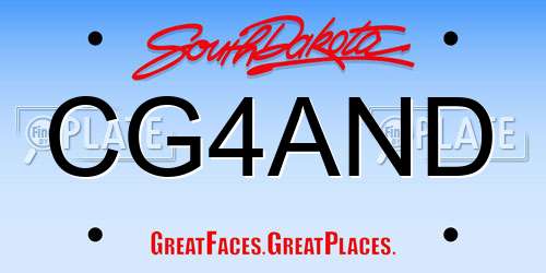 CG4AND South Dakota License Plate