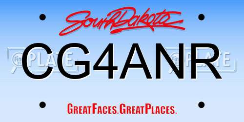 CG4ANR South Dakota License Plate