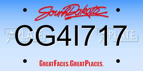 CG4I717 South Dakota License Plate