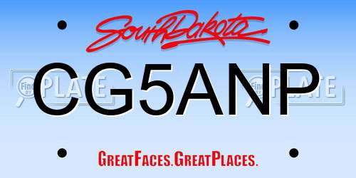 CG5ANP South Dakota License Plate