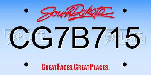 CG7B715 South Dakota License Plate