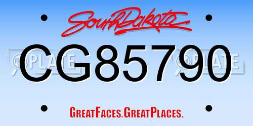 CG85790 South Dakota License Plate