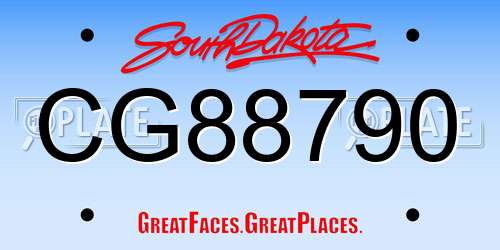 CG88790 South Dakota License Plate