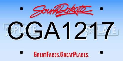 CGA1217 South Dakota License Plate