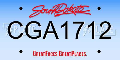 CGA1712 South Dakota License Plate