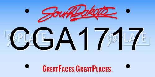 CGA1717 South Dakota License Plate