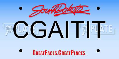 CGAITIT South Dakota License Plate