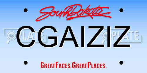 CGAIZIZ South Dakota License Plate