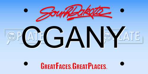 CGANY South Dakota License Plate