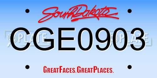 CGE0903 South Dakota License Plate