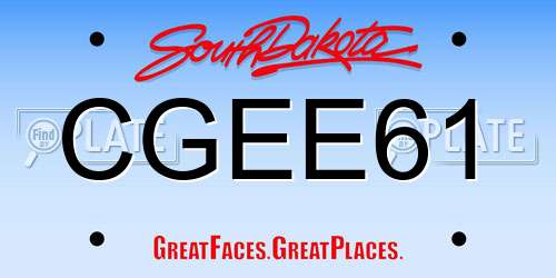 CGEE61 South Dakota License Plate