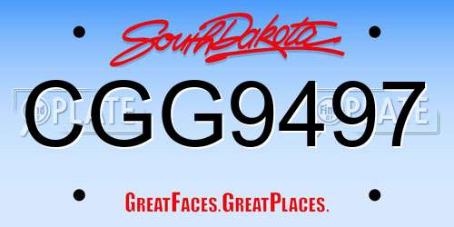 CGG9497 South Dakota License Plate