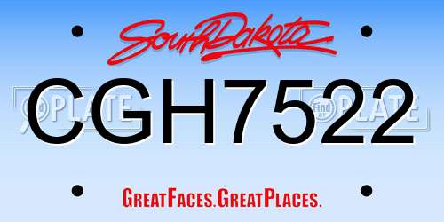 CGH7522 South Dakota License Plate