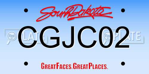 CGJC02 South Dakota License Plate