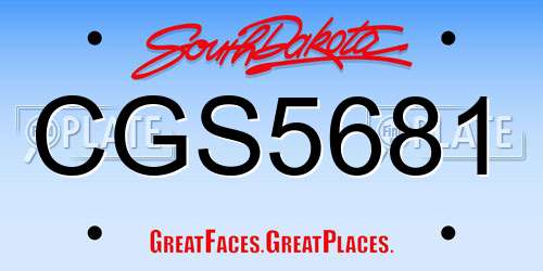 CGS5681 South Dakota License Plate