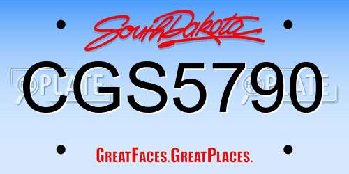 CGS5790 South Dakota License Plate