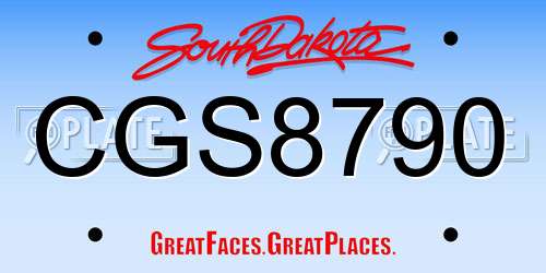 CGS8790 South Dakota License Plate
