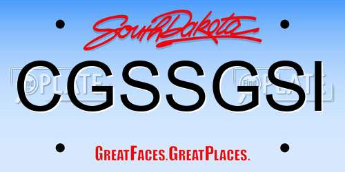 CGSSGSI South Dakota License Plate