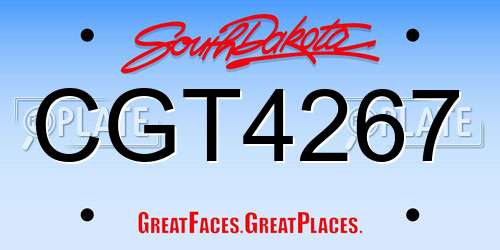 CGT4267 South Dakota License Plate