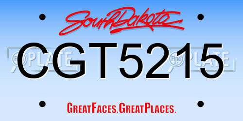 CGT5215 South Dakota License Plate