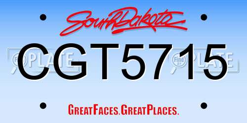 CGT5715 South Dakota License Plate