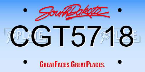 CGT5718 South Dakota License Plate