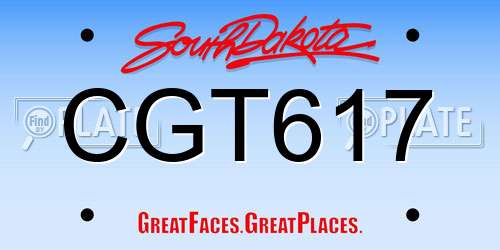 CGT617 South Dakota License Plate