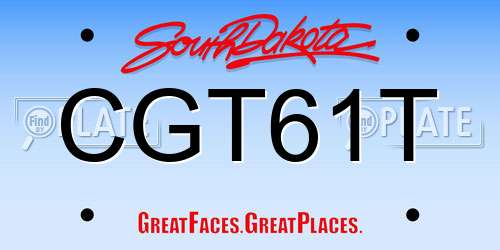 CGT61T South Dakota License Plate