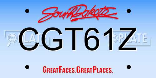 CGT61Z South Dakota License Plate