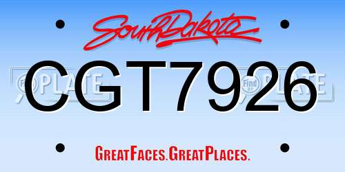 CGT7926 South Dakota License Plate