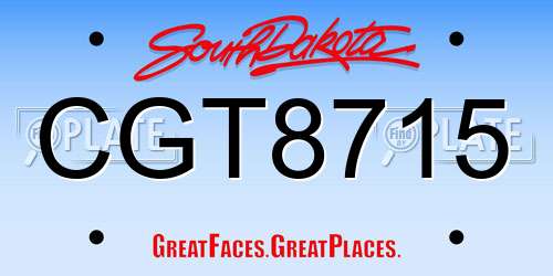CGT8715 South Dakota License Plate