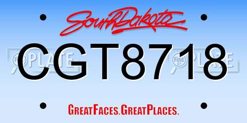 CGT8718 South Dakota License Plate
