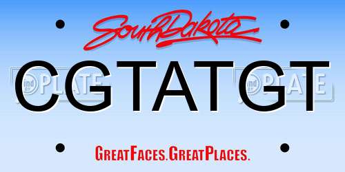 CGTATGT South Dakota License Plate