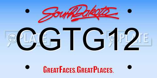 CGTG12 South Dakota License Plate