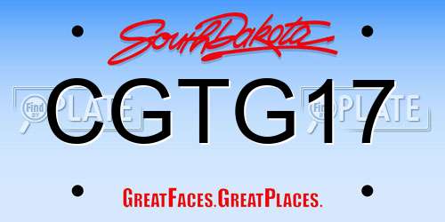 CGTG17 South Dakota License Plate
