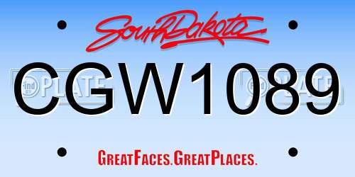 CGW1089 South Dakota License Plate