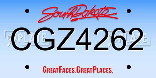 CGZ4262 South Dakota License Plate