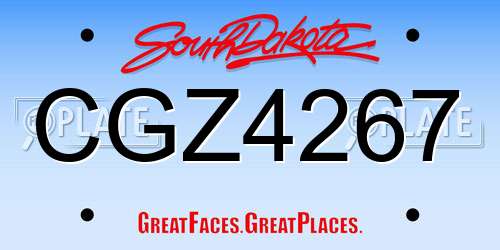 CGZ4267 South Dakota License Plate