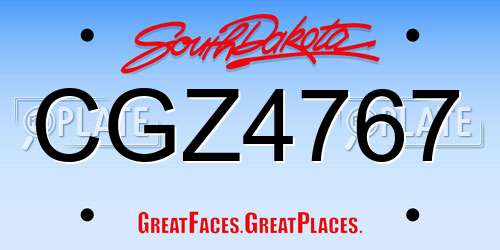 CGZ4767 South Dakota License Plate