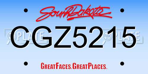 CGZ5215 South Dakota License Plate