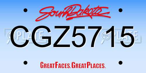 CGZ5715 South Dakota License Plate