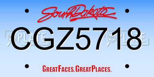 CGZ5718 South Dakota License Plate