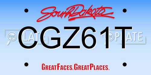 CGZ61T South Dakota License Plate