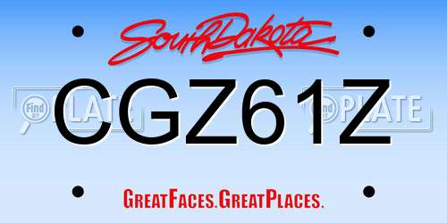 CGZ61Z South Dakota License Plate