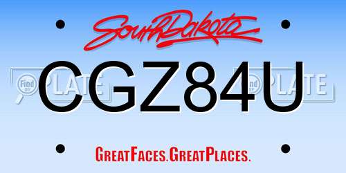 CGZ84U South Dakota License Plate