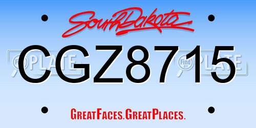 CGZ8715 South Dakota License Plate